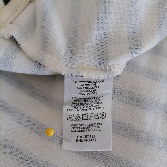 NWT Lou & Grey Womens Black & White Side Snap Striped Pullover Sweatshirt Size L - Picture 6 of 6